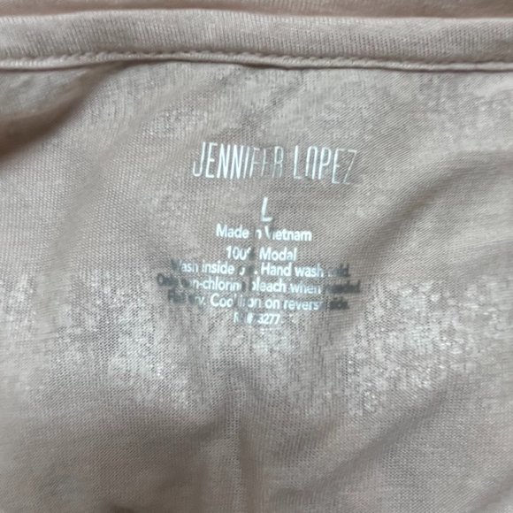 Jennifer Lopez Women’s BLUSH & SILVER Striped TSHIRT NWT SIZE L - Picture 4 of 5